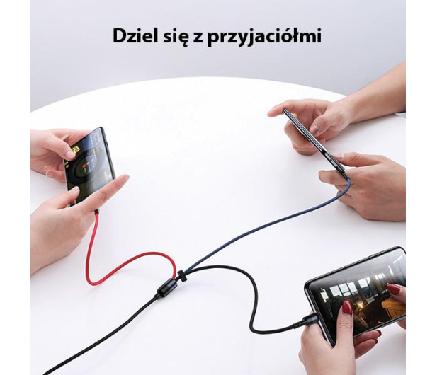 USAMS Kabel pleciony 3w1 0,35m 2A (lightning/microUSB/USB-C) - 1569027 - zdjęcie 7